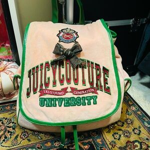 Juicy Couture pink and green university Backpack